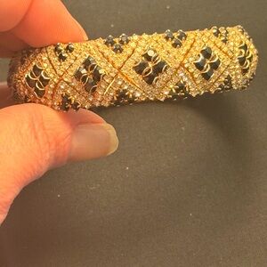 Gold and Black Stones Bracelet